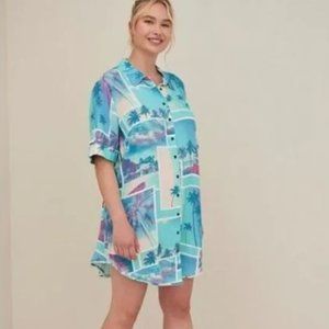 Torrid tropical Gauze Button Through Cover-Up Dress Size 4